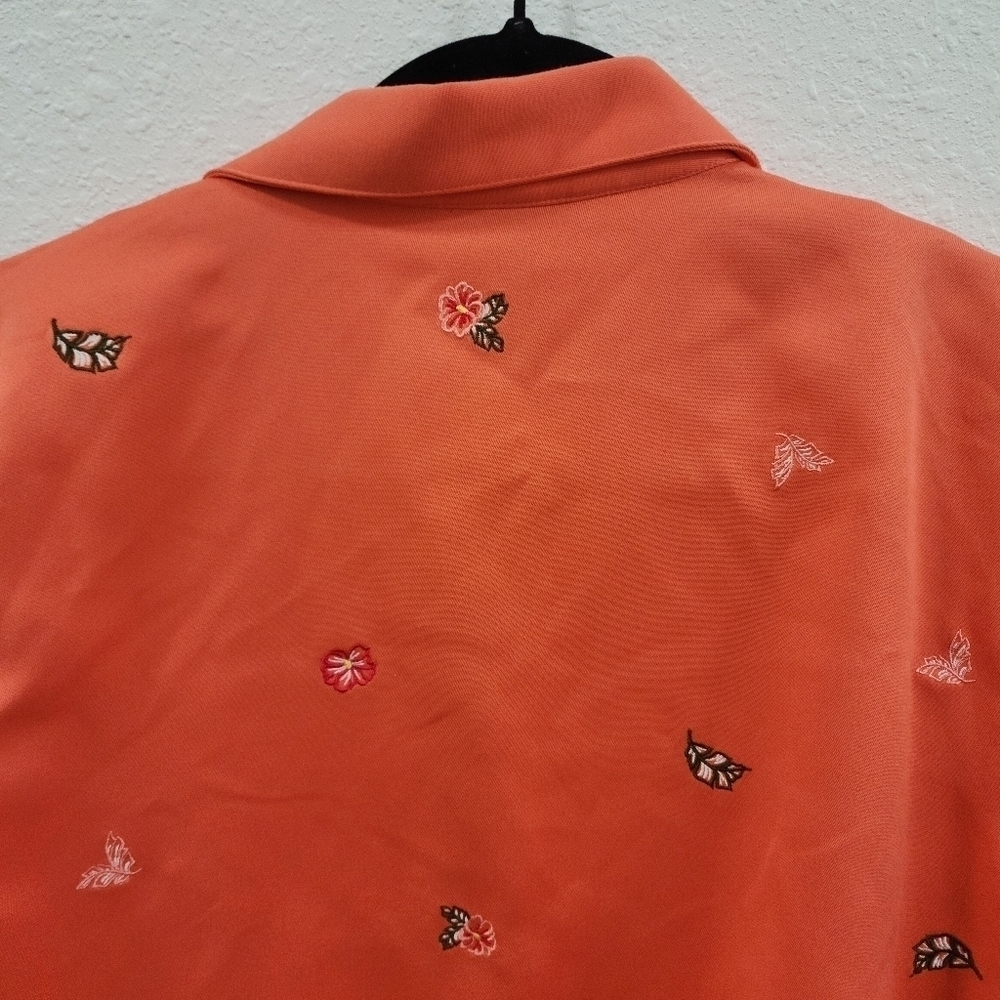 Koret Jacket Women Medium Zip Floral Coral Peach. - Picture 8 of 14